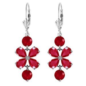 14K. GOLD CHANDELIER EARRING WITH NATURAL RUBIES